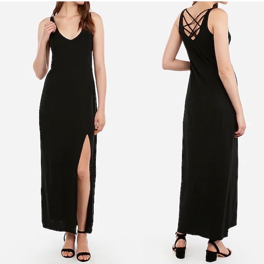 Express Strappy Back Maxi Dress - Black - XS